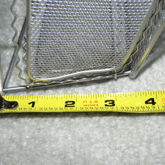 Silvertone Wire Mesh Decorative Rectangle Basket - Picture 15 of 16